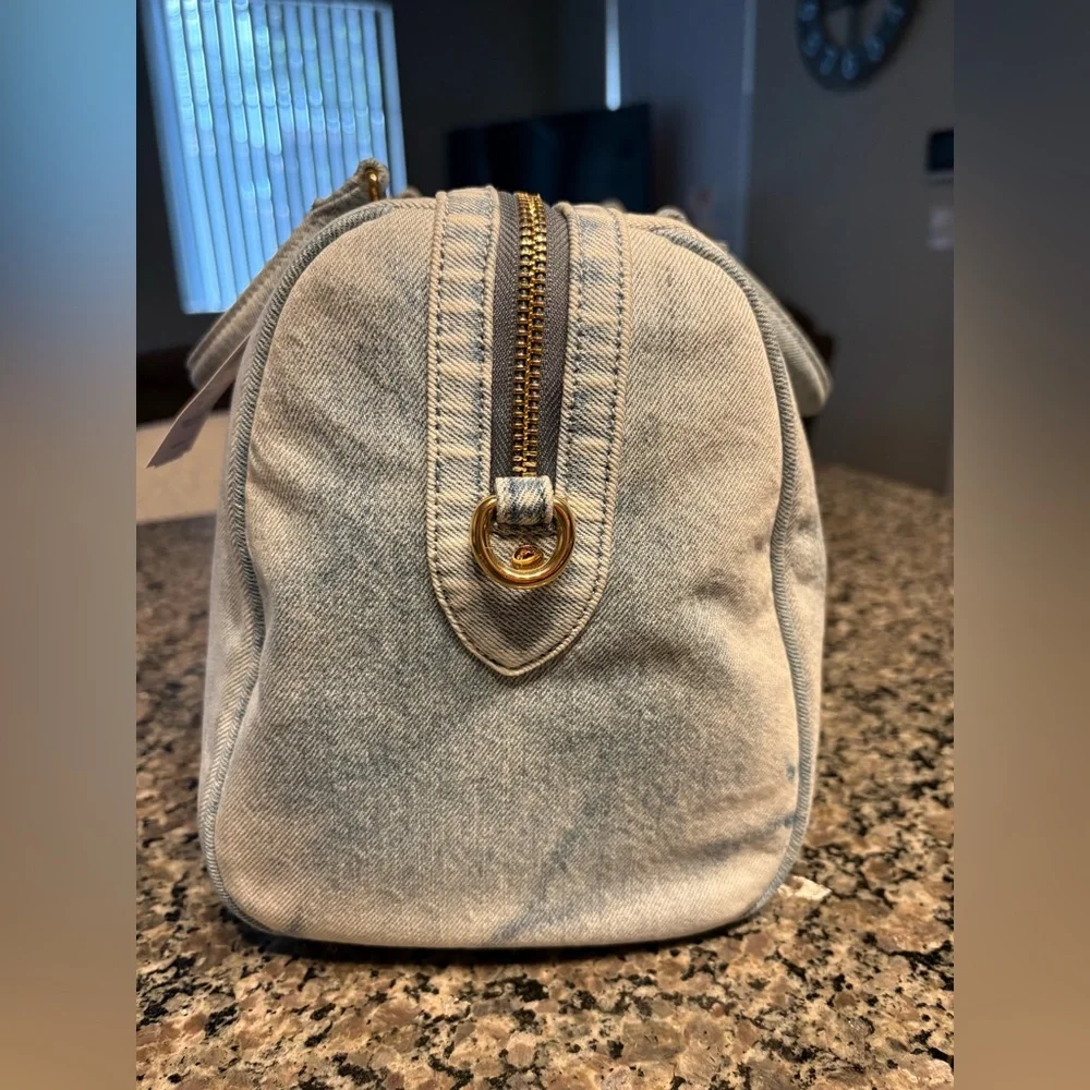 COACH ROWAN LARGE SATCHEL DENIM BAG WITH CHARMS (FREE DENIM WALLET INCLUDED) - Picture 8 of 14